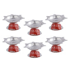 Saptawati Diya Set, Stainless Steel Pooja Deepak, 7 Wati Oil Lamp, (5 x 3 cm), Set of 6