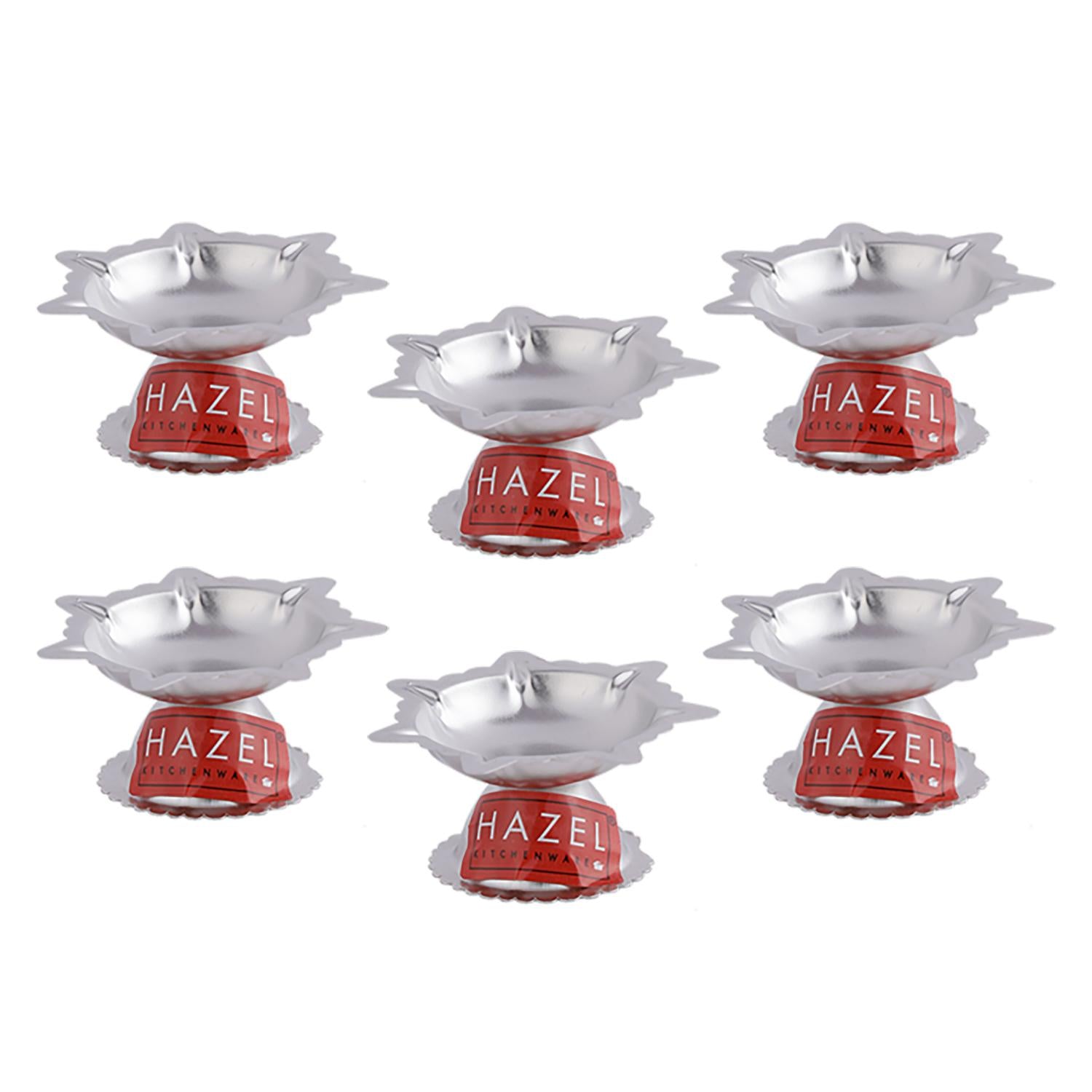 Saptawati Diya Set, Stainless Steel Pooja Deepak, 7 Wati Oil Lamp, (5 x 3 cm), Set of 6