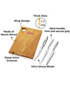Stainless Steel Kitchen Knife Set of 4 with Chopping Board