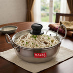 4mm Aluminium Kadai With Glass Lid, 1750 ML, 20.8cm