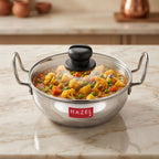 4mm Aluminium Kadai With Glass Lid, 1750 ML, 20.8cm
