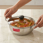 4mm Aluminium Kadai With Glass Lid, 3500 ML, 24.5cm