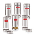 Stainless Steel Airtight Transparent Storage Container, 950 ml, Set of 6