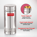 Stainless Steel Airtight Transparent Storage Container, 950 ml, Set of 6