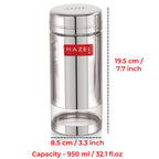 Stainless Steel Airtight Transparent Storage Container, 950 ml, Set of 6