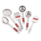 Stainless Steel Kitchen Spoon Set of 6, Ladle & Cooking Tools