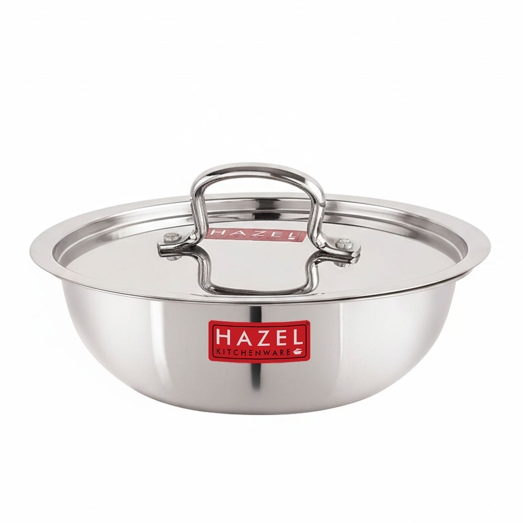 Triply Stainless Steel Induction  Tasla with Steel Lid – 4 L, 29.9 cm
