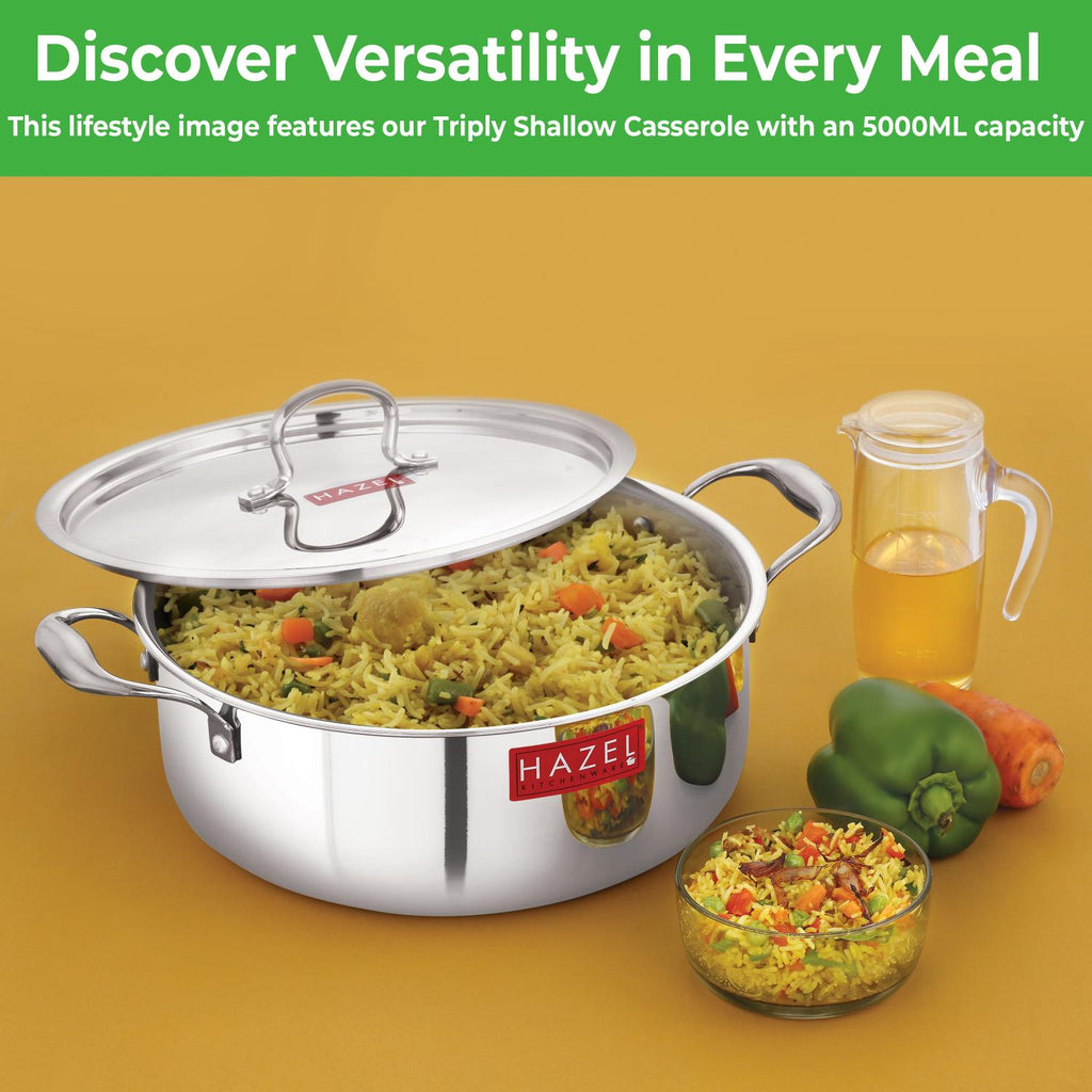 Triply Stainless Steel Cookpot, Induction Bottom, 5000 ml, 28.3 cm