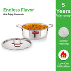 Triply Stainless Steel Cookpot, Induction Bottom, 5000 ml, 28.3 cm