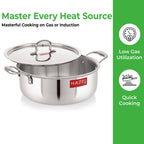 Triply Stainless Steel Cookpot, Induction Bottom, 5000 ml, 28.3 cm