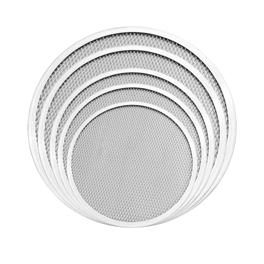 Pizza Crust Screen Aluminum Tray, Set of 5 Round Mesh Pizza Pan for Crispy Crust