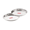 Stainless Steel Dinner Lunch Plate Bhojan Thali, Dia 26.5 cm, Small, Set of 2
