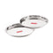 Stainless Steel Dinner Lunch Plate Bhojan Thali, Dia 26.5 cm, Small, Set of 2