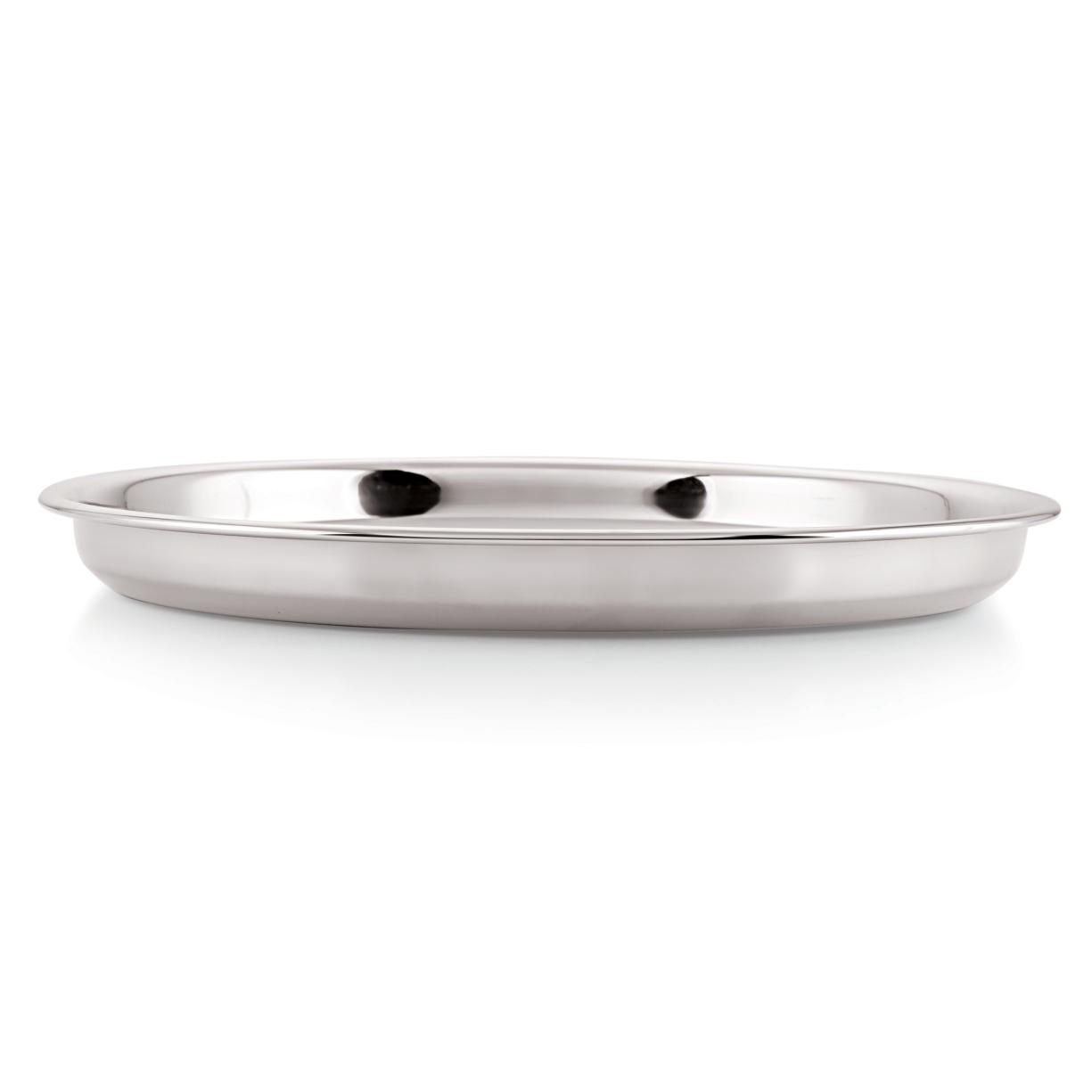 Stainless Steel Dinner Lunch Plate Bhojan Thali, Dia 26.5 cm, Small, Set of 2