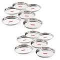 Stainless Steel Dinner Lunch Plate Bhojan Thali, Dia 26.5 cm, Small, Set of 12