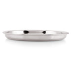 Stainless Steel Dinner Lunch Plate Bhojan Thali, Dia 26.5 cm, Small, Set of 12