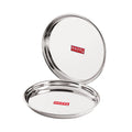 Stainless Steel Dinner Lunch Plate Bhojan Thali, Dia 29 cm, Medium, Set of 2
