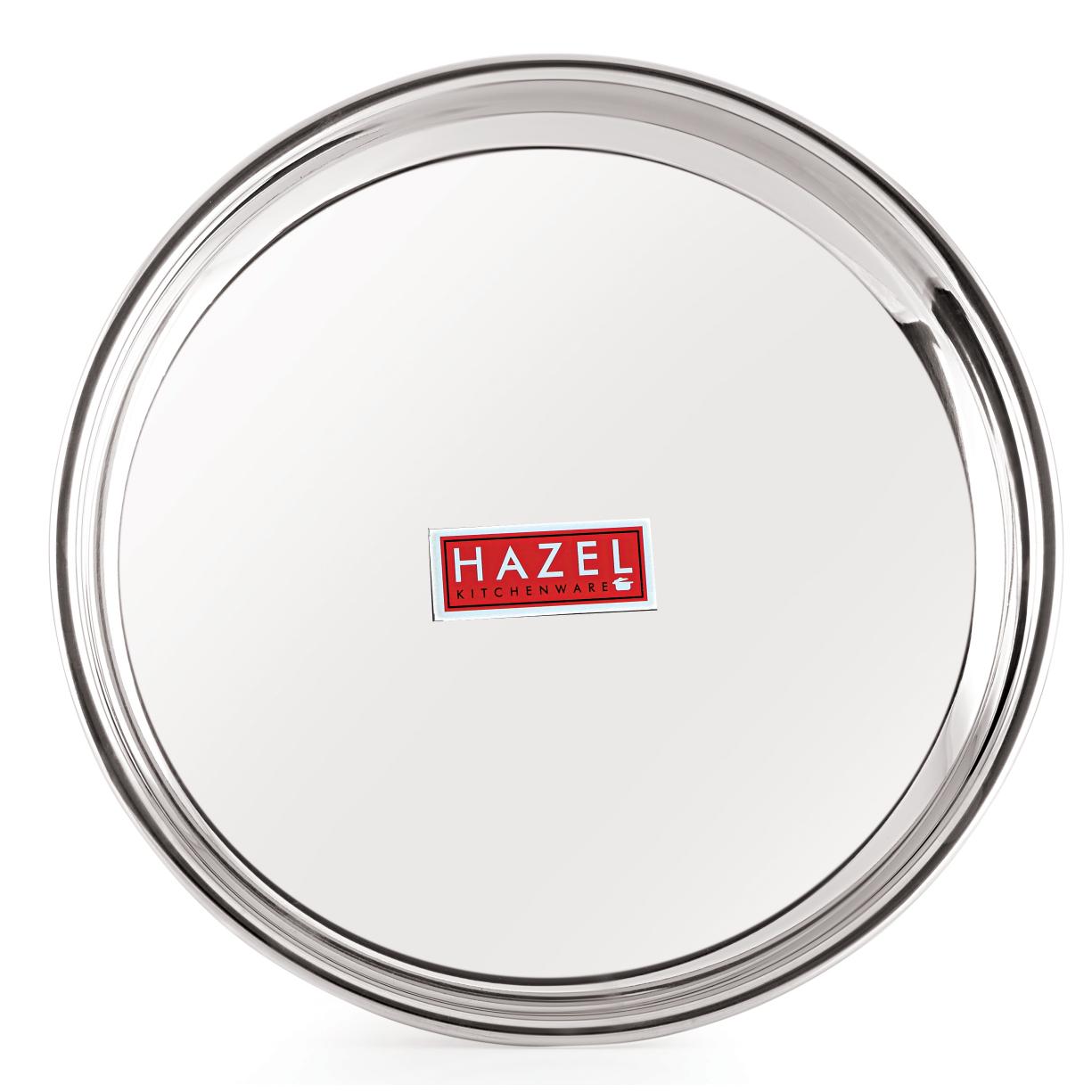 Stainless Steel Dinner Lunch Plate Bhojan Thali, Dia 29 cm, Medium, Set of 12