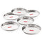 Stainless Steel Dinner Lunch Plate Bhojan Thali, Dia 26.5 cm, Small, Set of 6