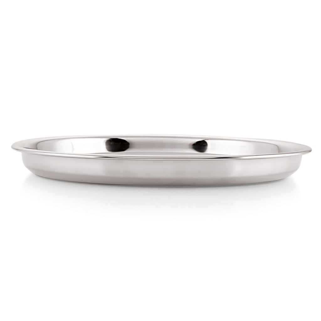 Stainless Steel Dinner Lunch Plate Bhojan Thali, Dia 26.5 cm, Small, Set of 6