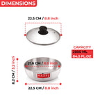 Aluminium Induction Tasra 2500ml with Lid, 22.5cm, All Cooktops