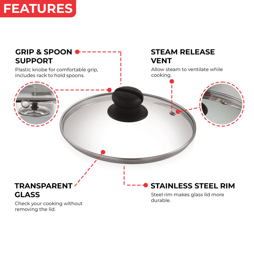Hard Anodised Tasra Deep Pot, 2500 ml with Lid |Induction & Gas Compatible