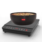 Hard Anodised Tasra Deep Pot, 2500 ml with Lid |Induction & Gas Compatible