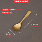 Brass Masala Spoon Set of 6, Mini Tea Spoons for Spice Jars & Containers