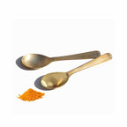 Brass Masala Spoon Set of 6, Mini Tea Spoons for Spice Jars & Containers