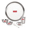Steel Dinner Set of 6, Plate, Glass, 2 Bowls, Spoon, Dessert Plate