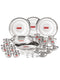 Stainless Steel Dinner Set 30 Pcs, Thali Set with Plates, Bowls & Glasses