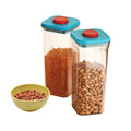 Airtight Food Storage Containers Set of 2, Plastic Kitchen Jar 1600 ml, Blue