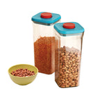 Airtight Food Storage Containers Set of 2, Plastic Kitchen Jar 1600 ml, Blue