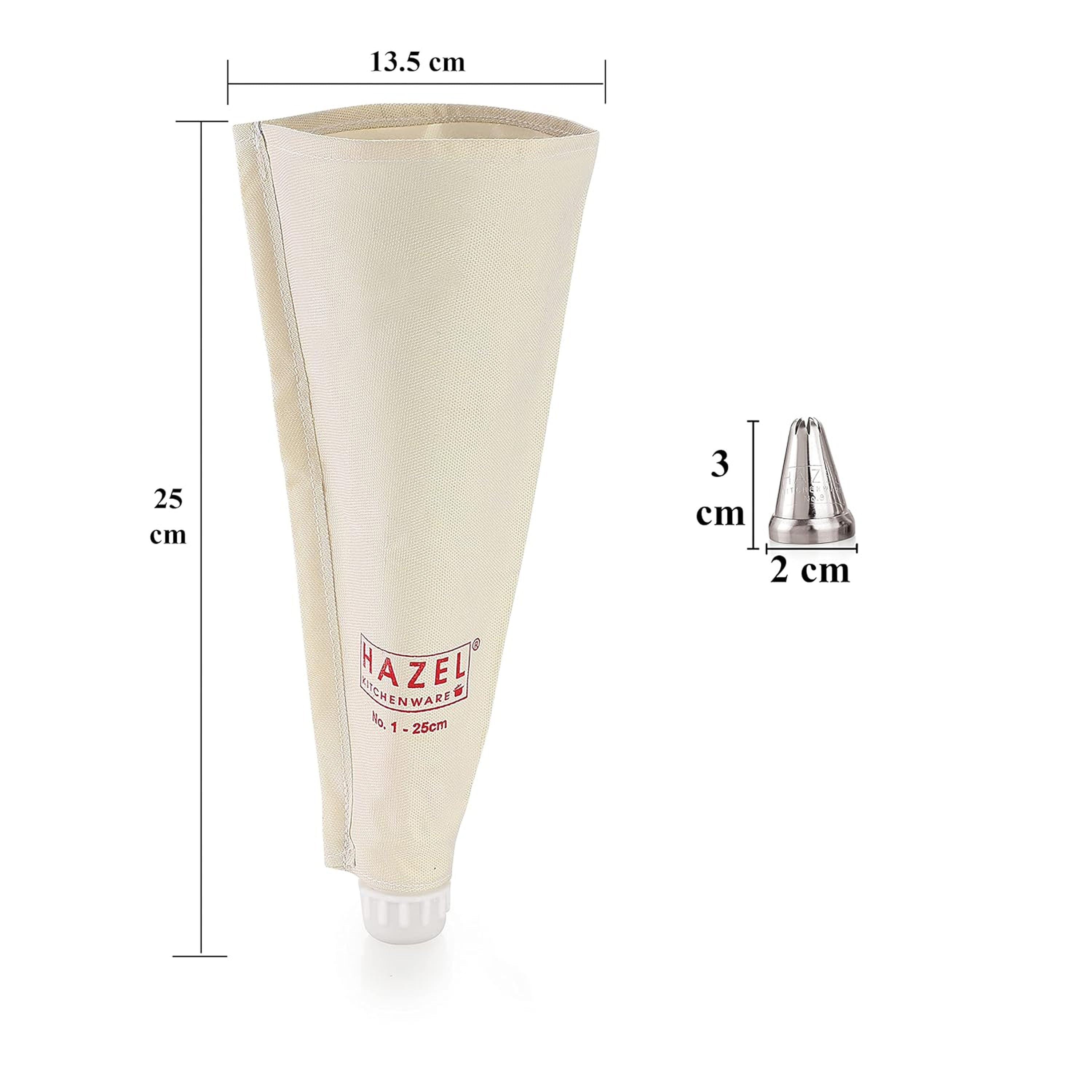 Reusable Piping Bag with Nozzle, 25 cm