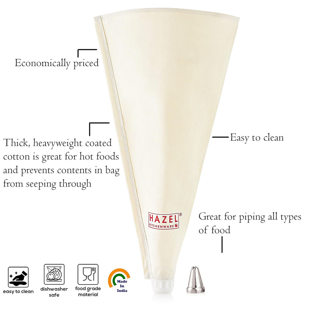Reusable Piping Bag with Nozzle, 25 cm