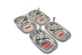 Stainless Steel Divided Plate Set of 4 with 4 Spoons, 2 Section Plates
