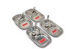 Stainless Steel Divided Plate Set of 4 with 4 Spoons, 2 Section Plates
