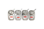 Stainless Steel Divided Plate Set of 4 with 4 Spoons, 2 Section Plates