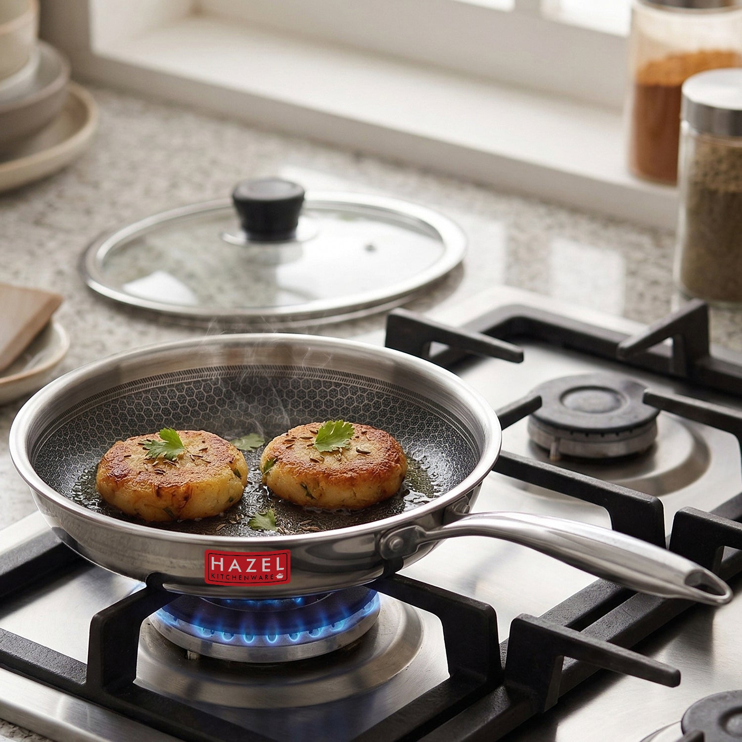 Triply Stainless Steel Non-Stick Fry Pan, Induction Compatible Steel