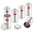 Stainless Steel Storage Containers, Airtight Spice Jars, 500ml, Set of 6