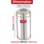 Stainless Steel Storage Containers, Airtight Spice Jars, 500ml, Set of 6