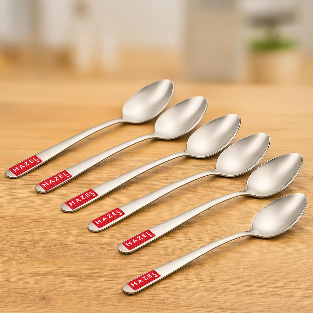 Stainless Steel Spoon Set of 6, 16 cm Dining & Kitchen Spoons