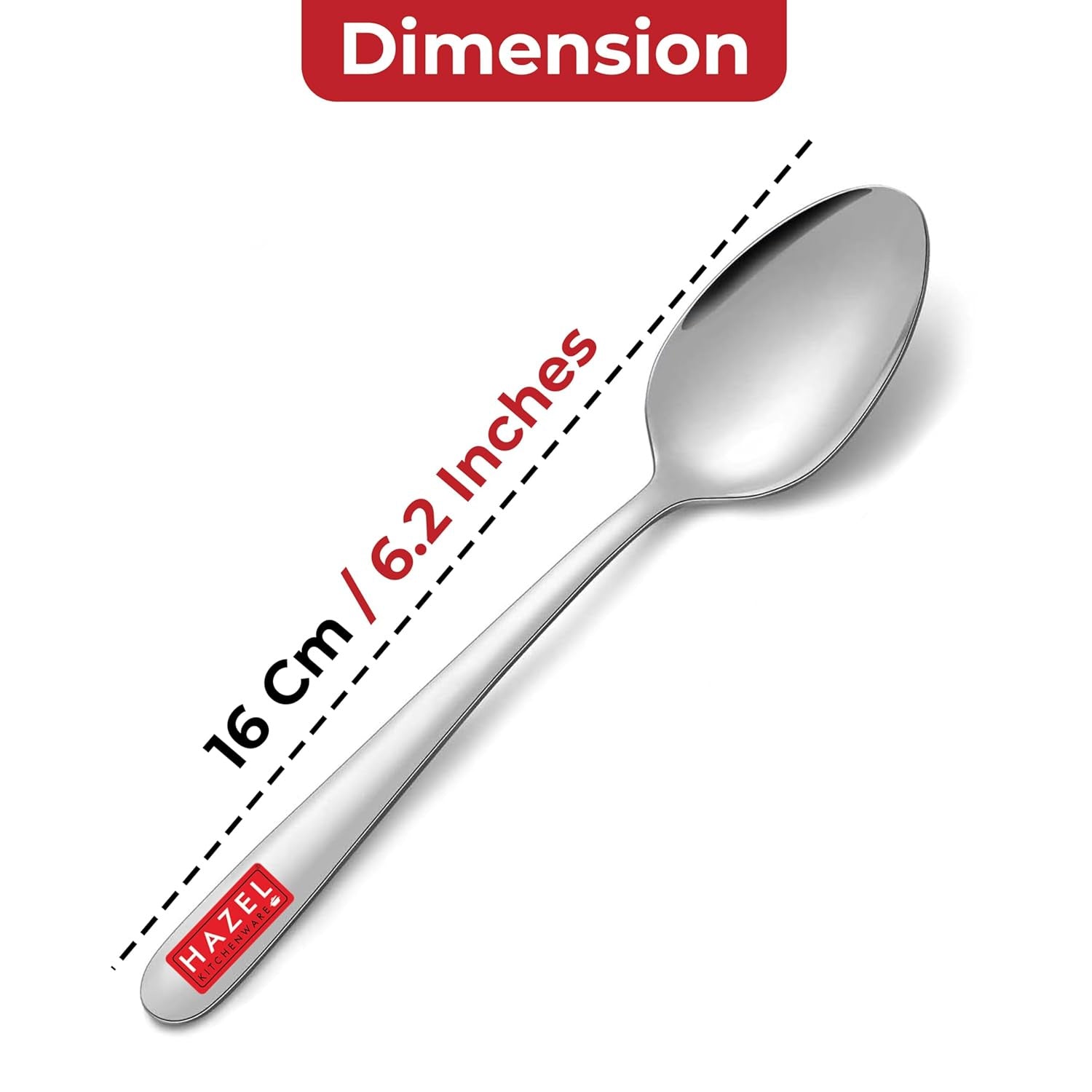 Stainless Steel Spoon Set of 6, 16 cm Dining & Kitchen Spoons