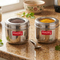 Stainless Steel Transparent Lid Containers, 300 ml (Set of 2)