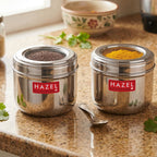 Stainless Steel Transparent Lid Containers, 300 ml (Set of 2)