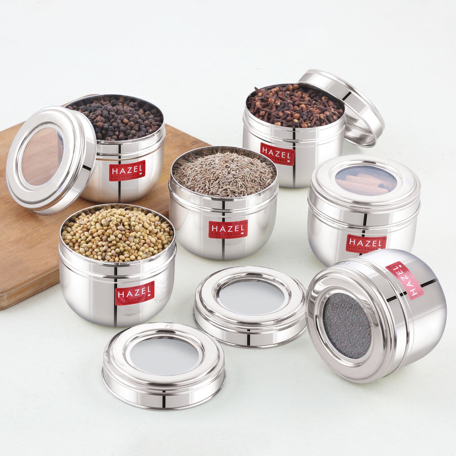 Stainless Steel Storage Containers with See Through Lid, Leakproof & Durable