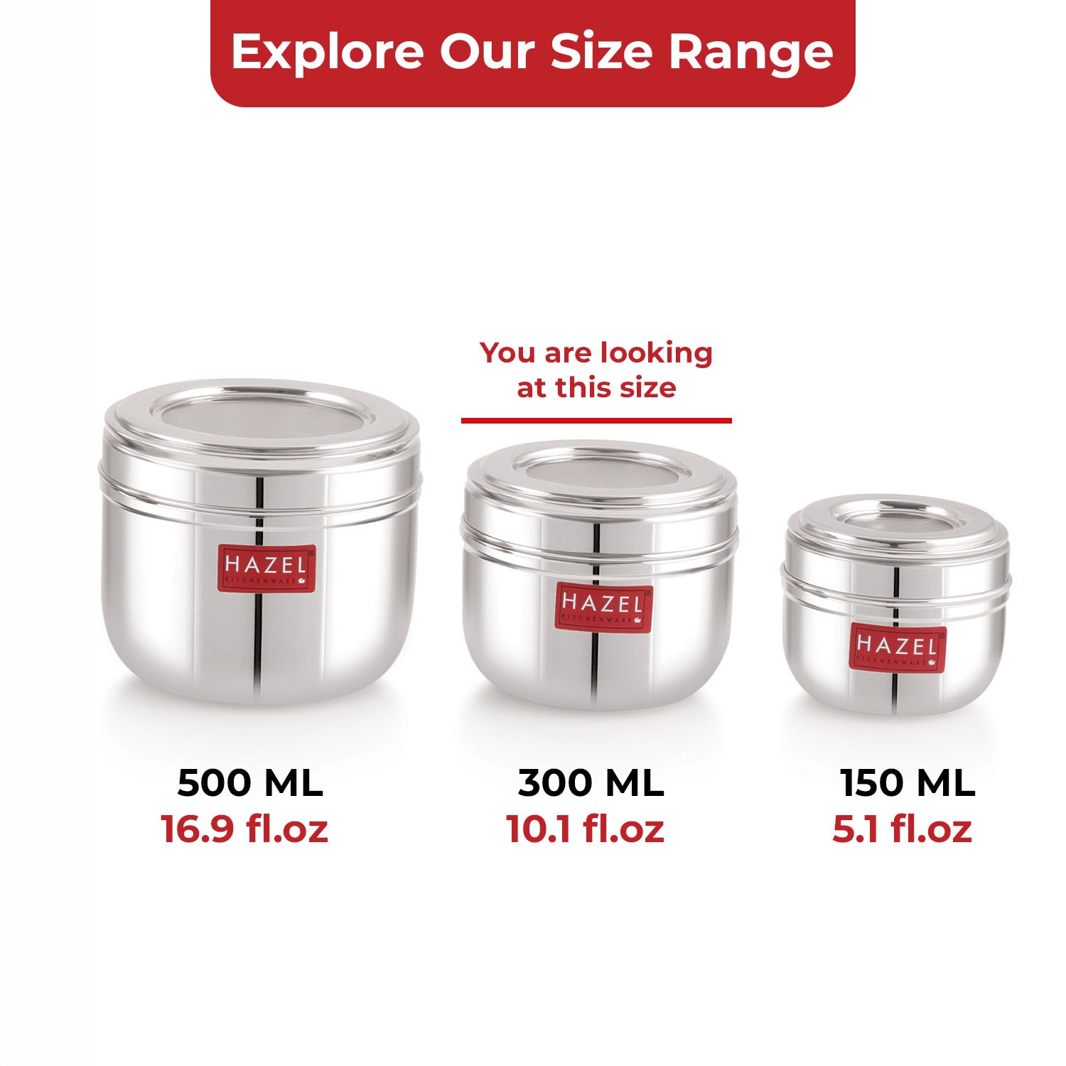Stainless Steel Storage Containers with See Through Lid, Leakproof & Durable