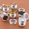 Stainless Steel Transparent Lid Containers, 500 ml (Set of 6)
