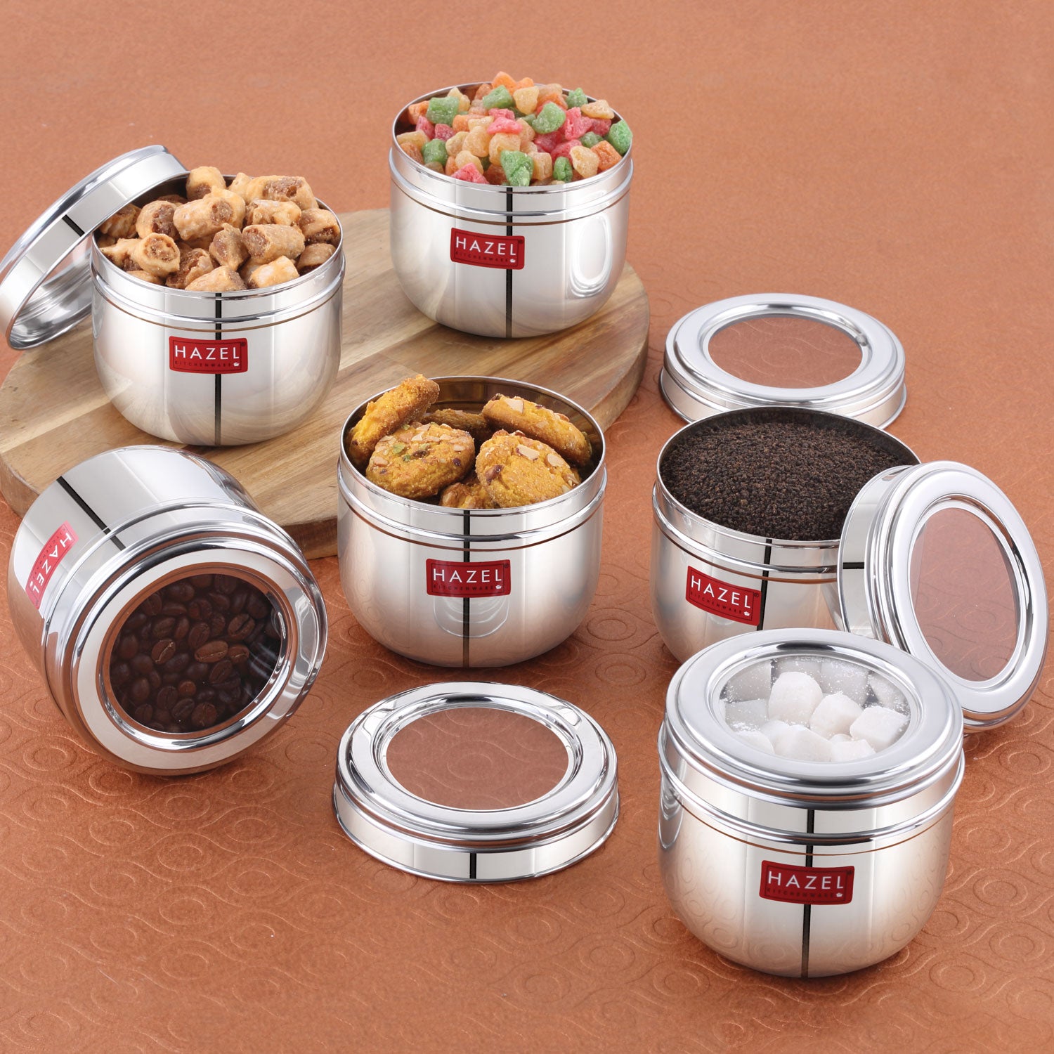 Stainless Steel Storage Containers with See Through Lid, Leakproof & Durable
