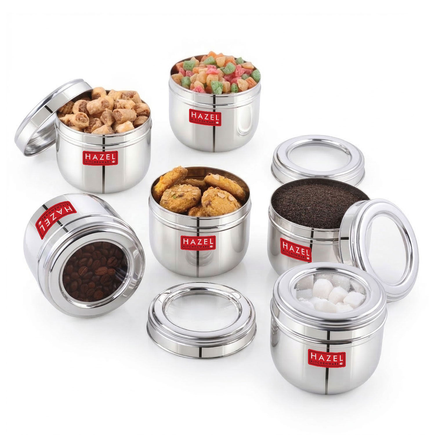 Stainless Steel Storage Containers with See Through Lid, Leakproof & Durable